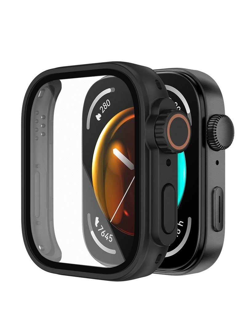 X-level 2PCS Huawei Watch Fit 3 Case,Screen Protector for Huawei Watch Fit 3 46mm, All-around Anti Scratch Shockproof Protective Hard PC Full Cover Tempered Glass Compatible with Huawei Watch Fit 3 - Image 2