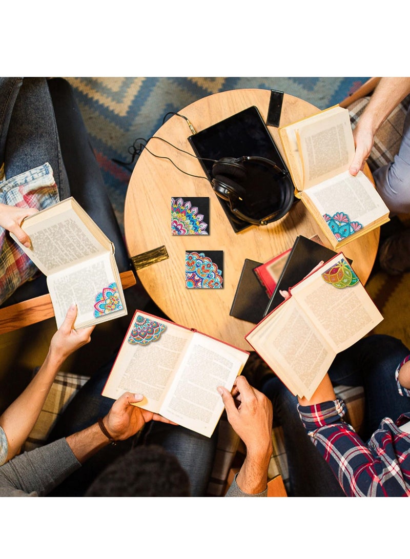 Barakah علامة مرجعية مثلثية من الماس، مجموعة طلاء جلد PU مع أحجار الراين، علامات مرجعية فنية للمبتدئين والكبار والأطفال لقراءة الكتب 6 قطع - Image 4