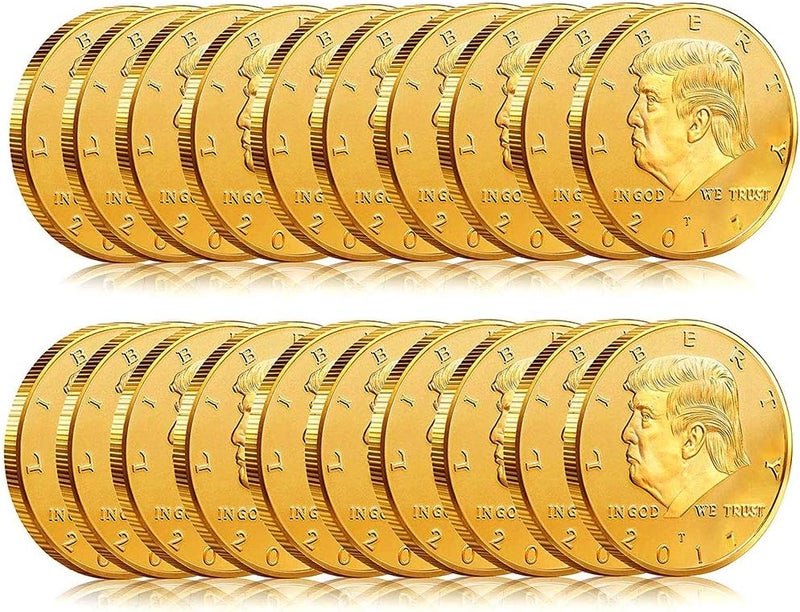 كلاراكو عملة دونالد ترامب الذهبية، عملة ذهبية مطلية بالذهب لعام ٢٠١٧، الرئيس الخامس والأربعون - عبوة من ٢٠ قطعة - Image 1