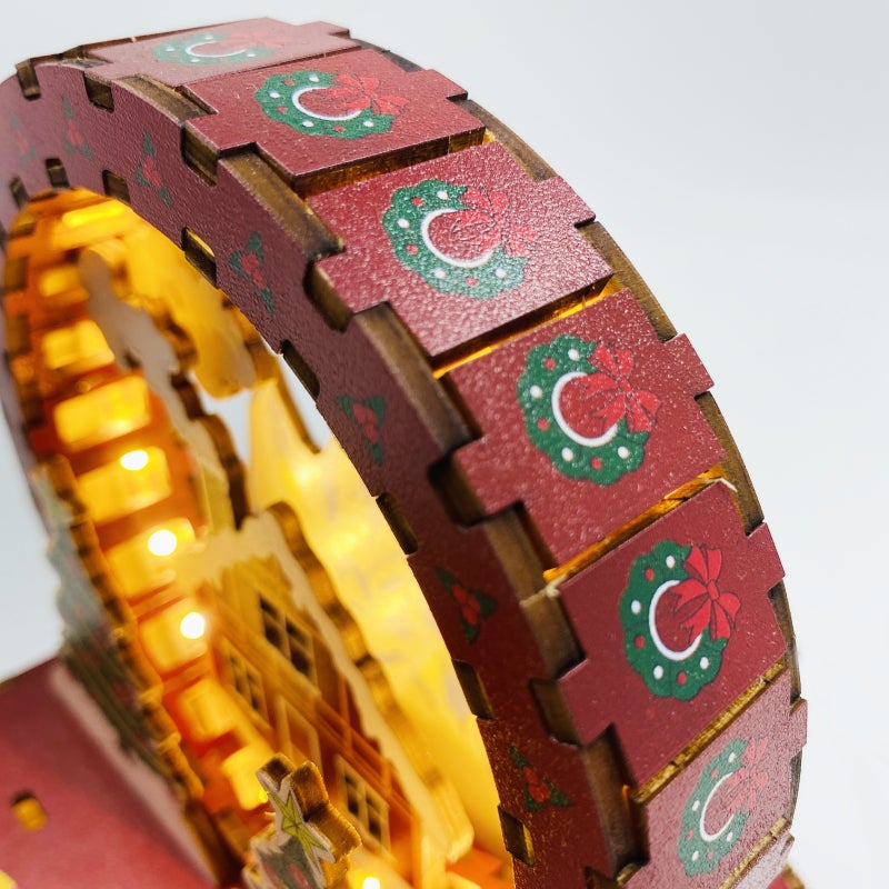Handmade DIY 3D Wooden Rotating Music Box   color - Image 4