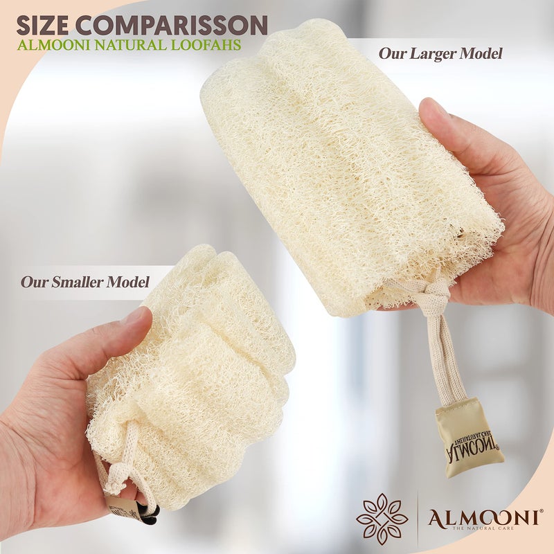 Almooni Mini Natural Loofah Sponge - Real Egyptian Shower Exfoliating Loofah - Small Loofah Scrubber for The Perfect Grip - 3 Count(1 Pack) - Image 4