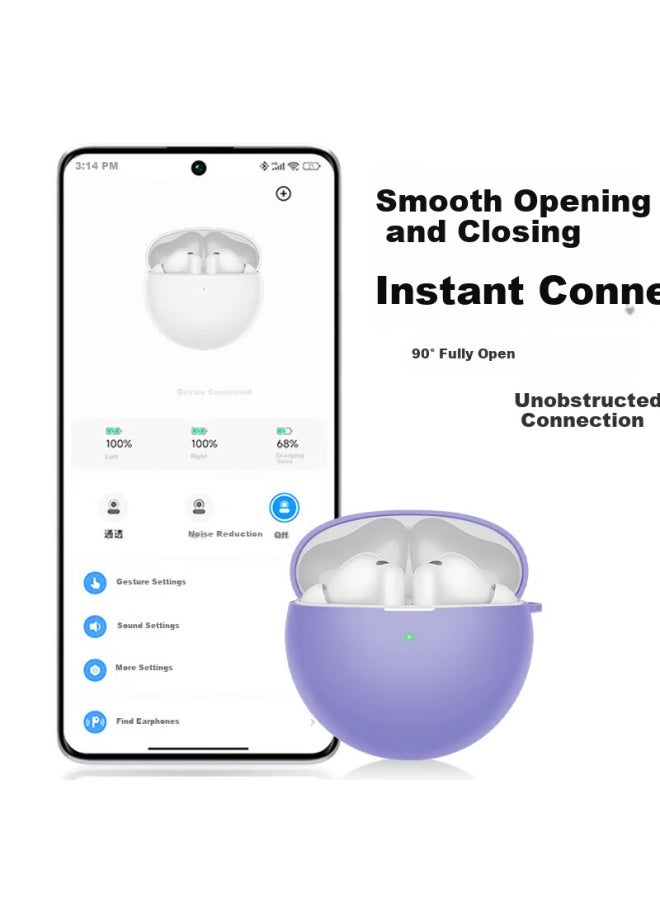 Australian Wave حافظة واقية Aolang لهواتف هواوي Freebuds 7i مصنوعة من السيليكون تغطي بالكامل مقاومة للصدمات ومقاومة للغبار صندوق تخزين بلون زهرة الكرز مع حبل للمعصم - Image 2