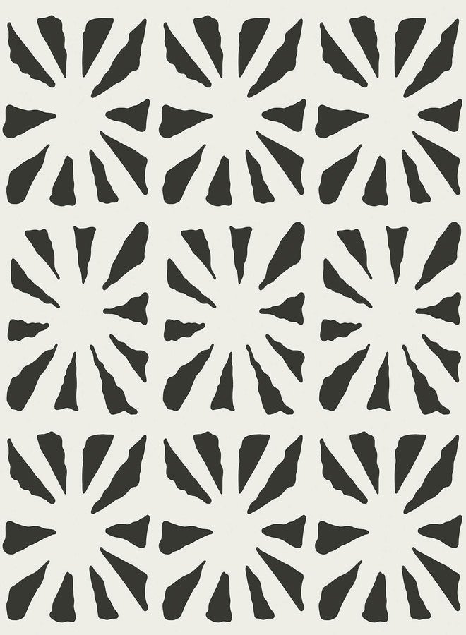 Fiula Peel and Stick Wallpaper Geometric Boho Wallpaper Black Beige Contact Paper 78.7 "x17.3" Self-Adhesive Wallpaper Vintage for Bedroom Waterproof Removable Shelf Liner Decal Vinyl Roll - Image 1