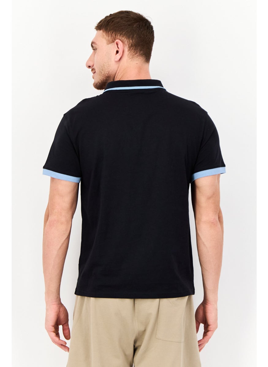 Paul Frank - Men Regular Fit Brand Logo Short Sleeves Polo Shirt, Black - Image 1