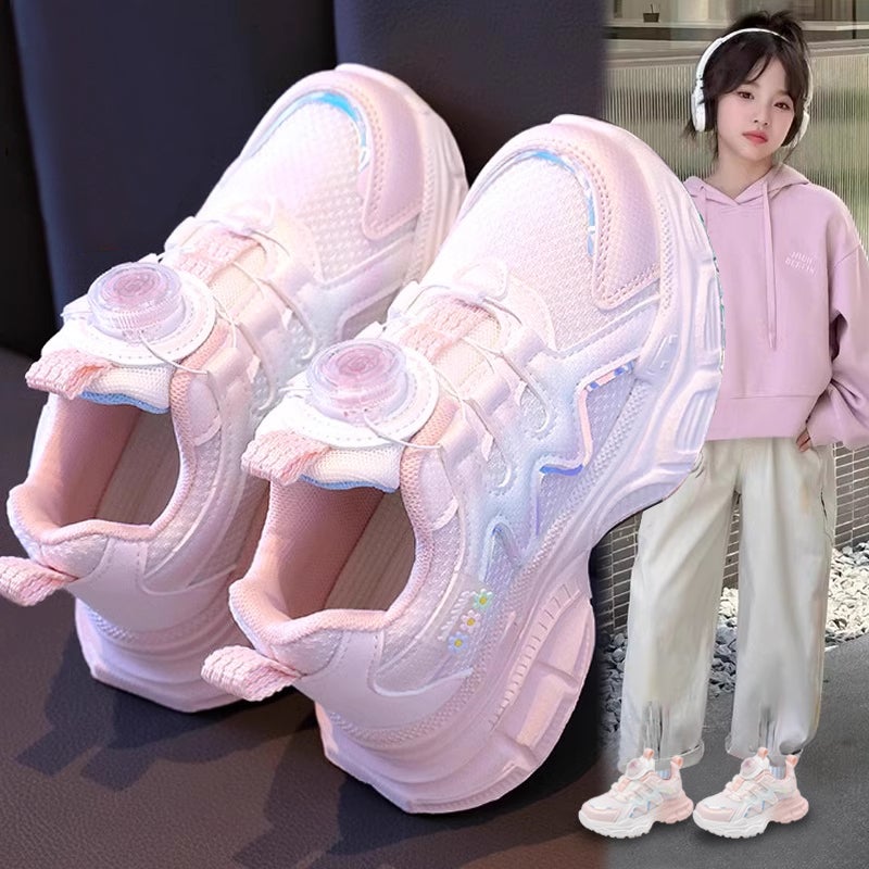 Domestic Co-Branded Girls' Shoes New Spring 2025 Kidsren'S Sports Shoes Girls Soft Sole Medium And Large Kidsren'S Dad Shoes - Image 2