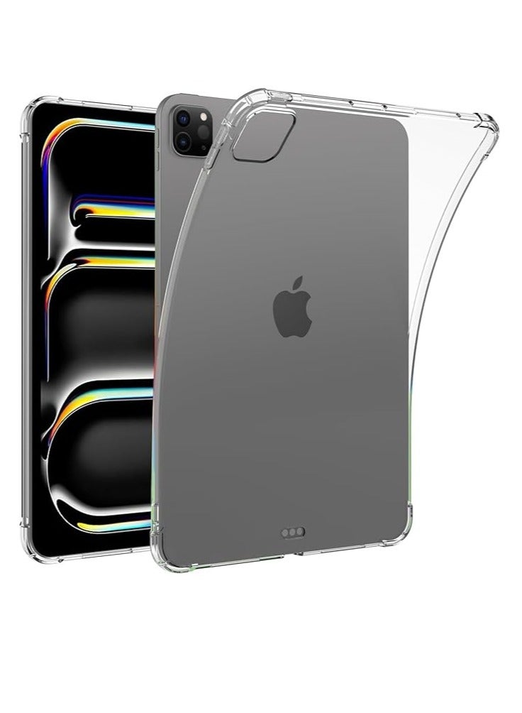 Clear Case Cover for iPad Pro 11 inch 2024 (M4), Air Hybrid Slim Fit Shockproof Crystal TPU Protective Case Cover for iPad Pro 11 inch 2024 