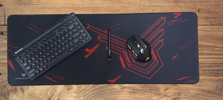 SPIN CART Gaming Mouse pad, Long XXL Extended Desk Table Mat Mousepad for Laptop PC Computer (Black) - Image 4