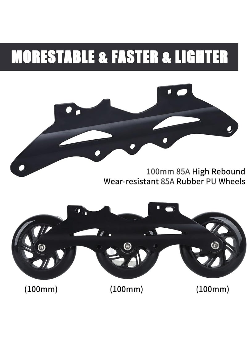 صندوق العاب أحذية تزلج بعجلات قابلة للتعديل مزودة بإضاءة و3 عجلات وخوذة وواقيات أحذية تزلج احترافية - مقاس كبير 39-42 - Image 4