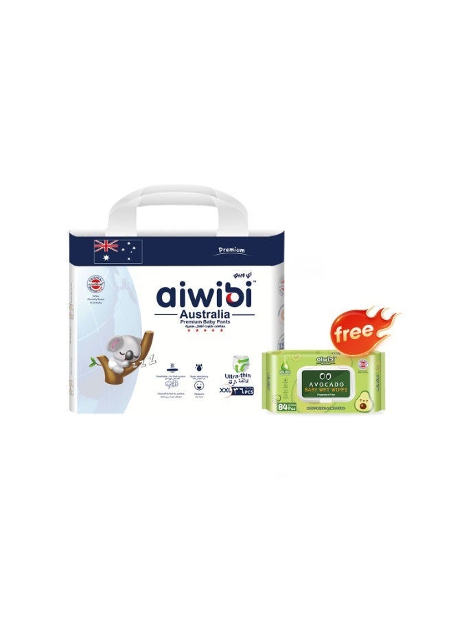 Aiwibi Ultra-Thin Premium Baby Pants Diaper- Size (6) XXL 36 Pcs (15-21kg) Super Soft and Ultra Thin, Anti-irritation Baby Nappy, Super Absorption, 360 Stretchy Waistband - Image 1