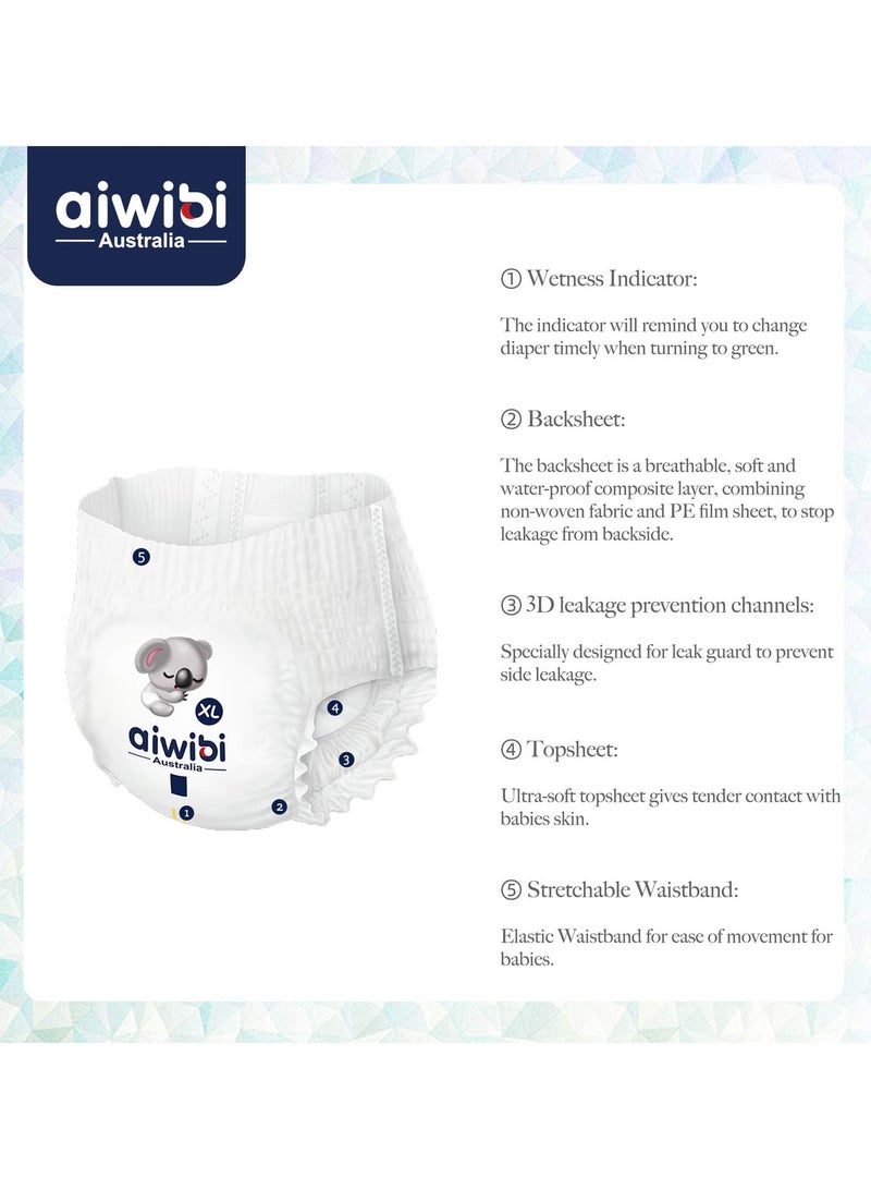 Aiwibi Ultra-Thin Premium Baby Pants Diaper- Size (6) XXL 36 Pcs (15-21kg) Super Soft and Ultra Thin, Anti-irritation Baby Nappy, Super Absorption, 360 Stretchy Waistband - Image 5