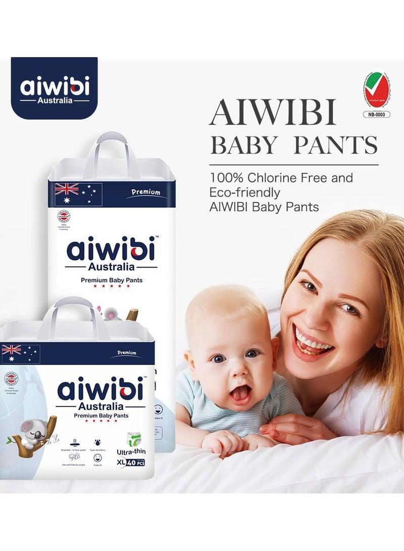 Aiwibi Ultra-Thin Premium Baby Pants Diaper- Size (6) XXL 36 Pcs (15-21kg) Super Soft and Ultra Thin, Anti-irritation Baby Nappy, Super Absorption, 360 Stretchy Waistband - Image 3