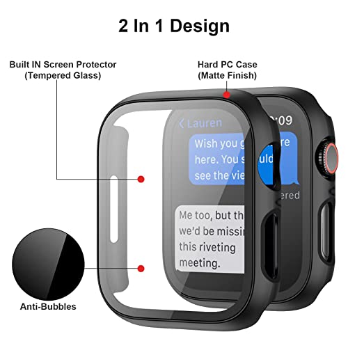BHARVEST Apple Watch SE 2022/Series 6/5/4 44mm Matte Case with Built-in Tempered Glass Screen Protector - Image 3