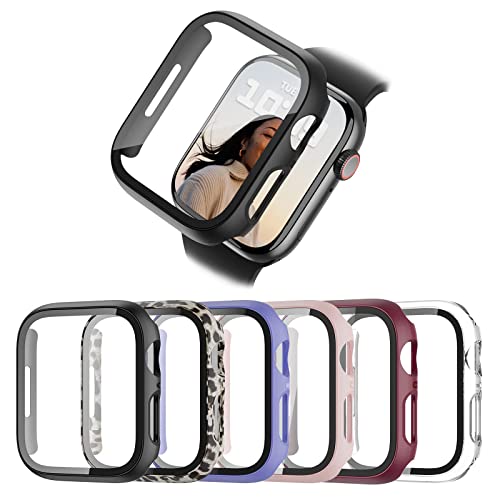 BHARVEST Apple Watch SE 2022/Series 6/5/4 44mm Matte Case with Built-in Tempered Glass Screen Protector - Image 1