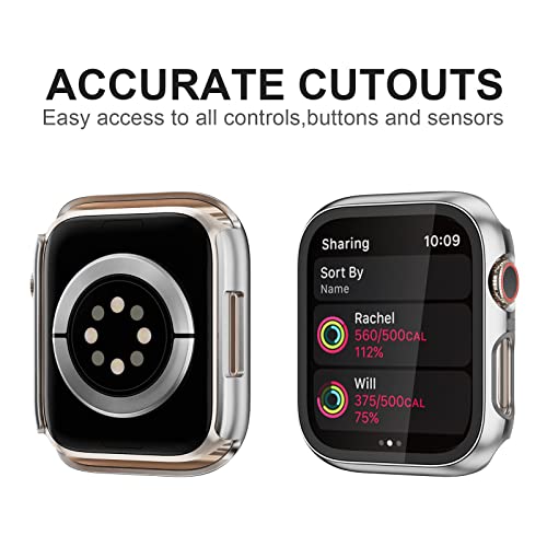 BHARVEST Apple Watch SE 2022/Series 6/5/4 44mm Matte Case with Built-in Tempered Glass Screen Protector - Image 4