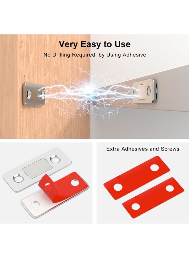 Jiayi Magnetic Door Catch 14 Pack Ultra Thin Cabinet Door Magnets Cupboard Magnetic Catches and Latches Stainless Steel Furniture Magnetic Cabinet Catch for Kitchen Closet Cupboard Closure - Image 2