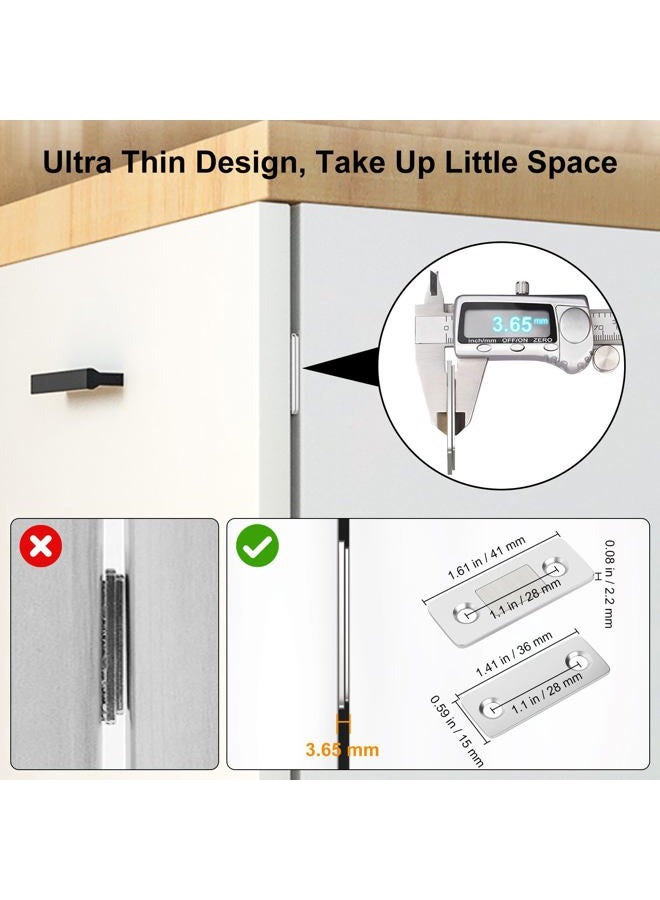 Jiayi Magnetic Door Catch 14 Pack Ultra Thin Cabinet Door Magnets Cupboard Magnetic Catches and Latches Stainless Steel Furniture Magnetic Cabinet Catch for Kitchen Closet Cupboard Closure - Image 4