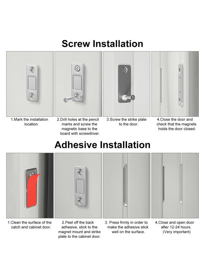 Jiayi Magnetic Door Catch 14 Pack Ultra Thin Cabinet Door Magnets Cupboard Magnetic Catches and Latches Stainless Steel Furniture Magnetic Cabinet Catch for Kitchen Closet Cupboard Closure - Image 5