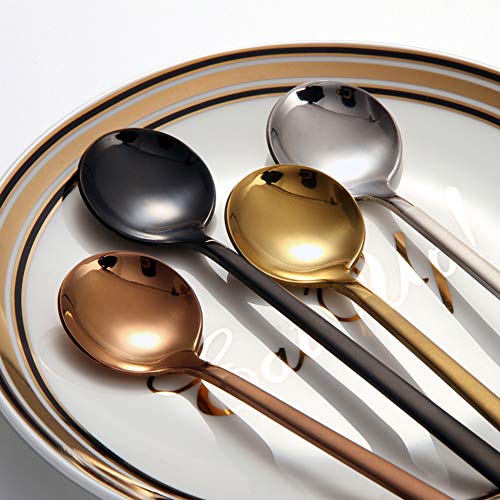 LINWIN Set of 8 Mini Espresso Spoons 5.3-inch Matte Black Frosted Handle Stainless Steel Coffee Spoons for Dessert Tea Ice Cream Sugar Cake Coffee - Image 5