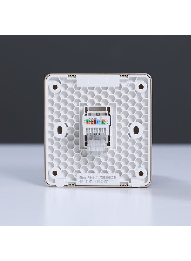 DANUBE HOME Danube Home Milano Computer Outlet Cat-6 | Made With Polypropylene Colored In Piano Gold - Electrical Switches, Sockets, Outlets For Home Appliances, Computers - L 3 X W 3" - Gold - Image 4