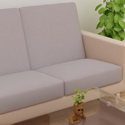 DREAM KING Terry Polycotton Sofa Seat Protector | Flexible | Elastic Stretchable | Sofa Cover | Sofa Protector Four Seater | Color- Grey (Size: 23 inch X 23 inch) Pack of 6 - Image 3