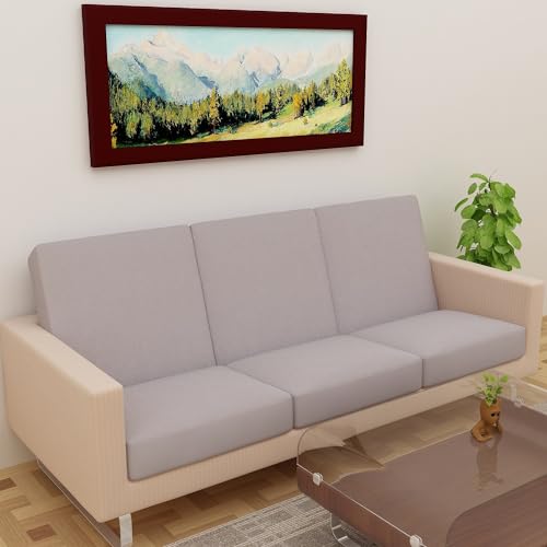 DREAM KING Terry Polycotton Sofa Seat Protector | Flexible | Elastic Stretchable | Sofa Cover | Sofa Protector Four Seater | Color- Grey (Size: 23 inch X 23 inch) Pack of 6 - Image 2