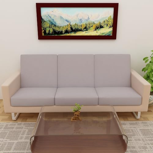 DREAM KING Terry Polycotton Sofa Seat Protector | Flexible | Elastic Stretchable | Sofa Cover | Sofa Protector Four Seater | Color- Grey (Size: 23 inch X 23 inch) Pack of 6 - Image 1