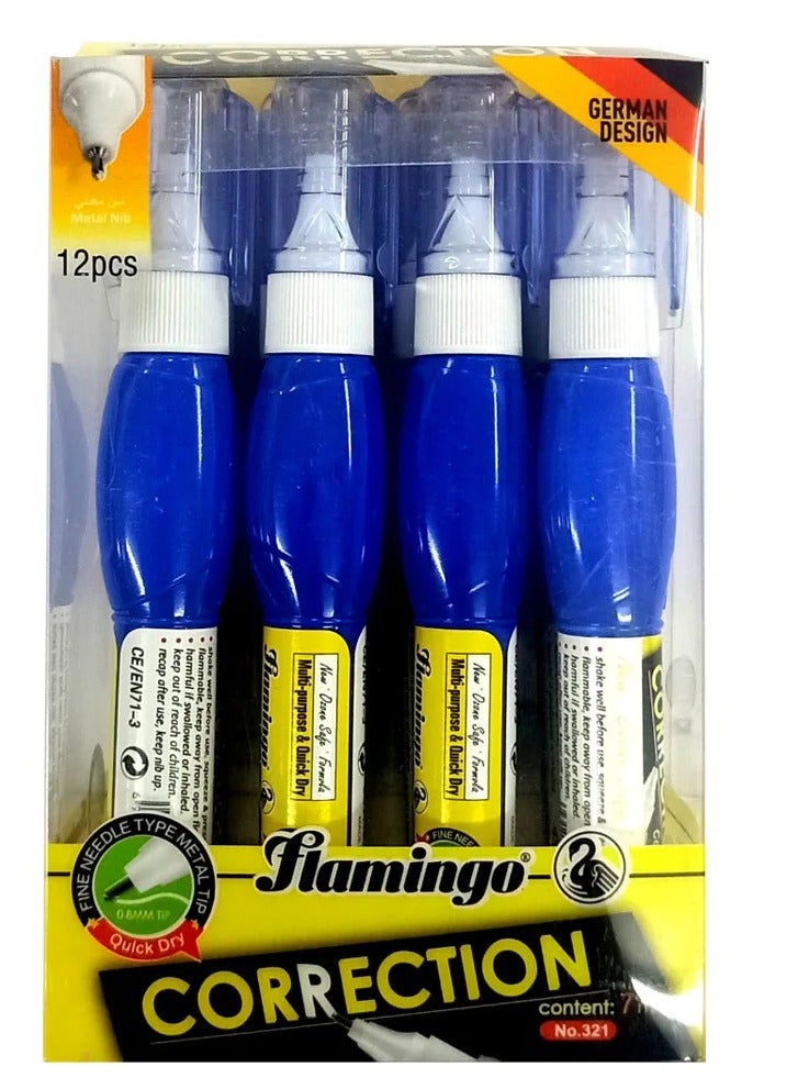 قلم تصحيح 7 مل عبوة من 12 قلمًا - Image 1