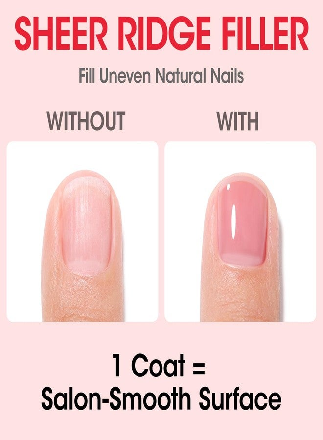 Gellen 4‑in‑1 Clear Nail Polish Base Coat Sheer Tinted Pink, Ridge Filler, Nail Strengthener& Concealer, Calcium Formula Strengthens Nails, Natural Color Enhances Natural Look, No HEMA, Anti-yellowing - Image 4