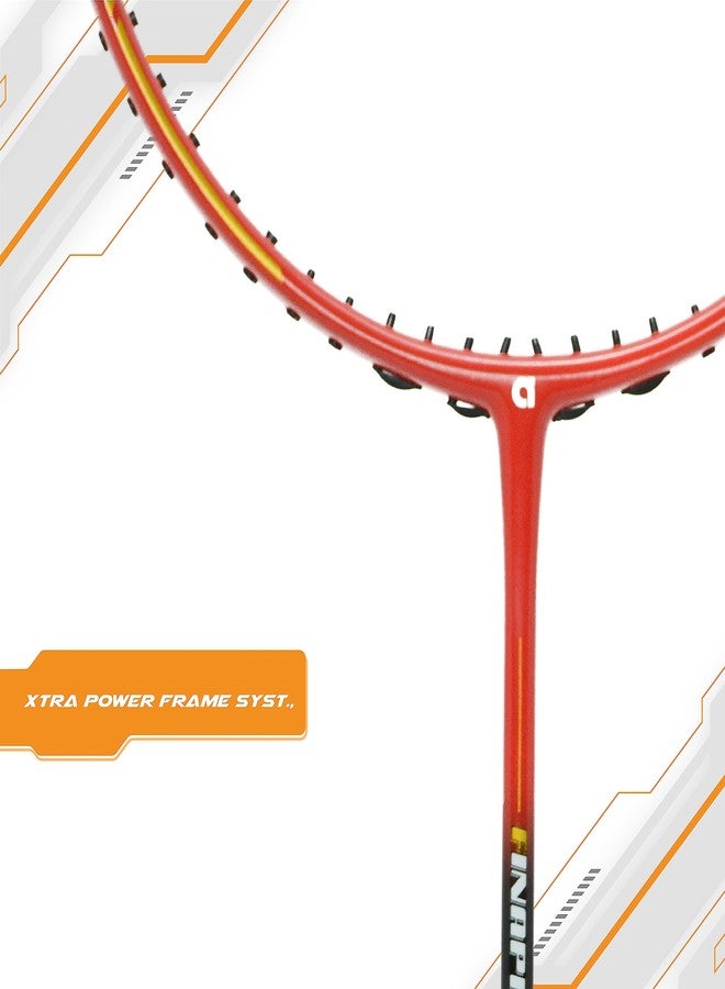أباك مضرب تنس الريشة الاحترافي فائق القوة Apacs Finapi 232 Xtra Power (40 رطلاً، 100% جرافيت ياباني فائق الجودة) بدون أوتار مع غطاء كامل مجاني (أسود أحمر) - Image 4