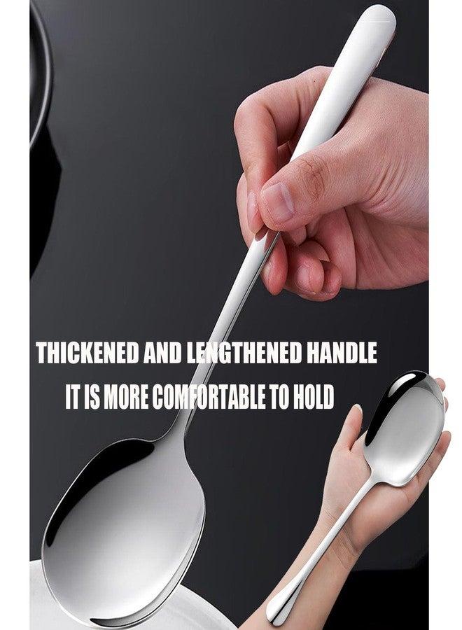 OULIGET Stainless Steel Large Heavy Serving Spoon,Buffet Dinner Party Banquet Serving Utensils,Baking and Basting Spoon,2 Pieces 10 Inches - Image 5