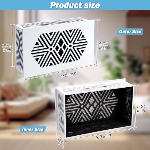 Saillong Wood Doorbell Chime Cover Box - Universal Decorative with Extra Self-Adhesive Tape - Easy to Install for Home (White) - Image 5