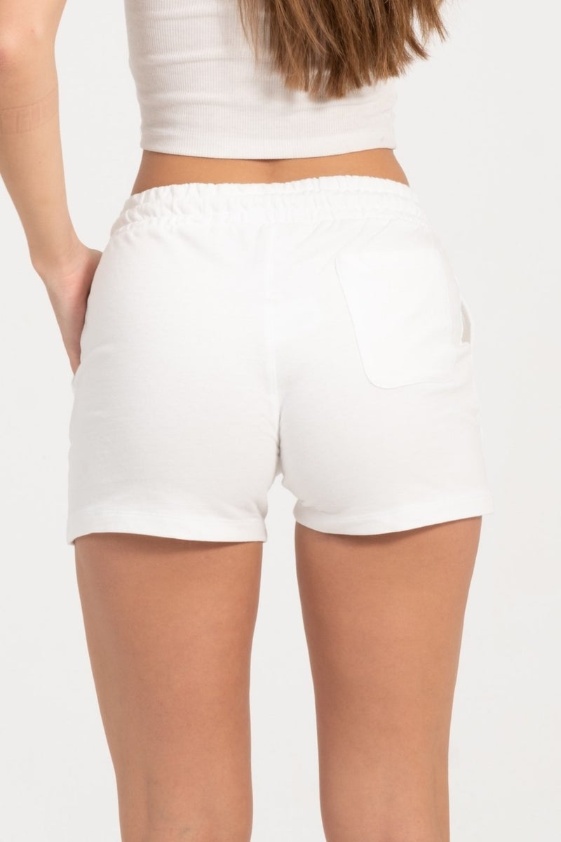 RICH Women's Ecru Shorts Mini Sports Shorts  - Image 4
