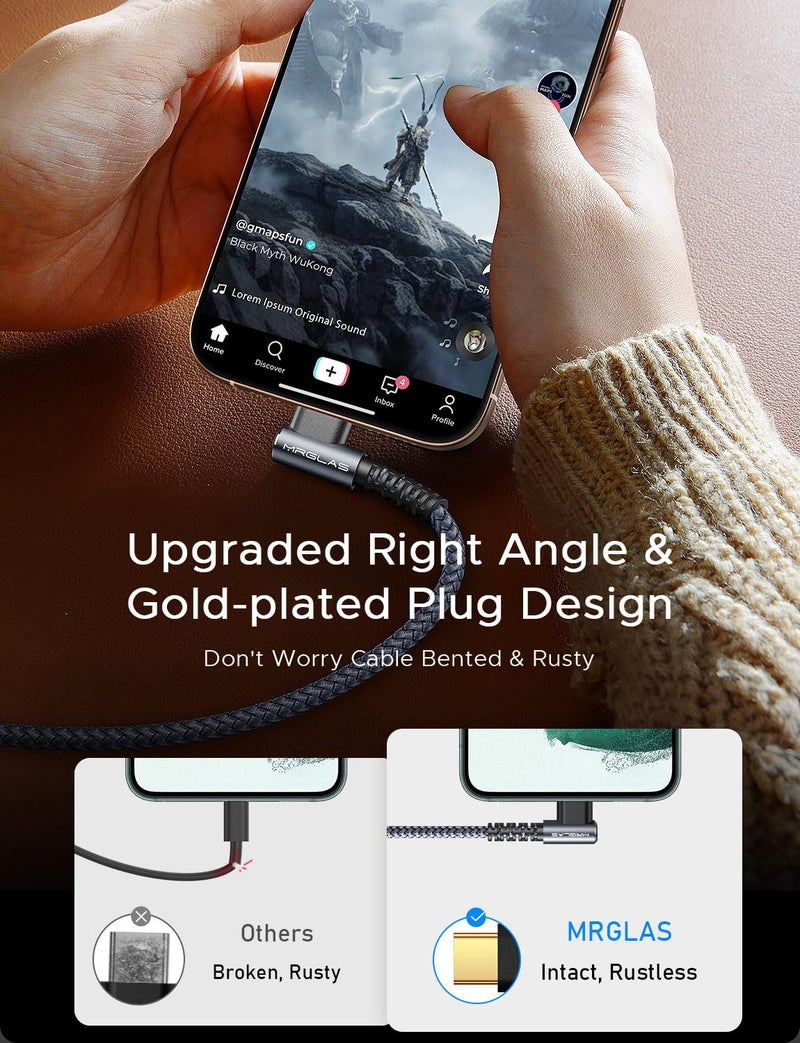 MRGLAS Car CarPlay USB C Cable 3.2A, USB to USB C Cable [2-Pack,6.6FT], for iPhone 17 Charger, Type C Charger Fast Charging for iPhone 17/16 Pro Max, Samsung Galaxy S25 Ultra S24 S23 S22 S21, Note 20 - Image 3