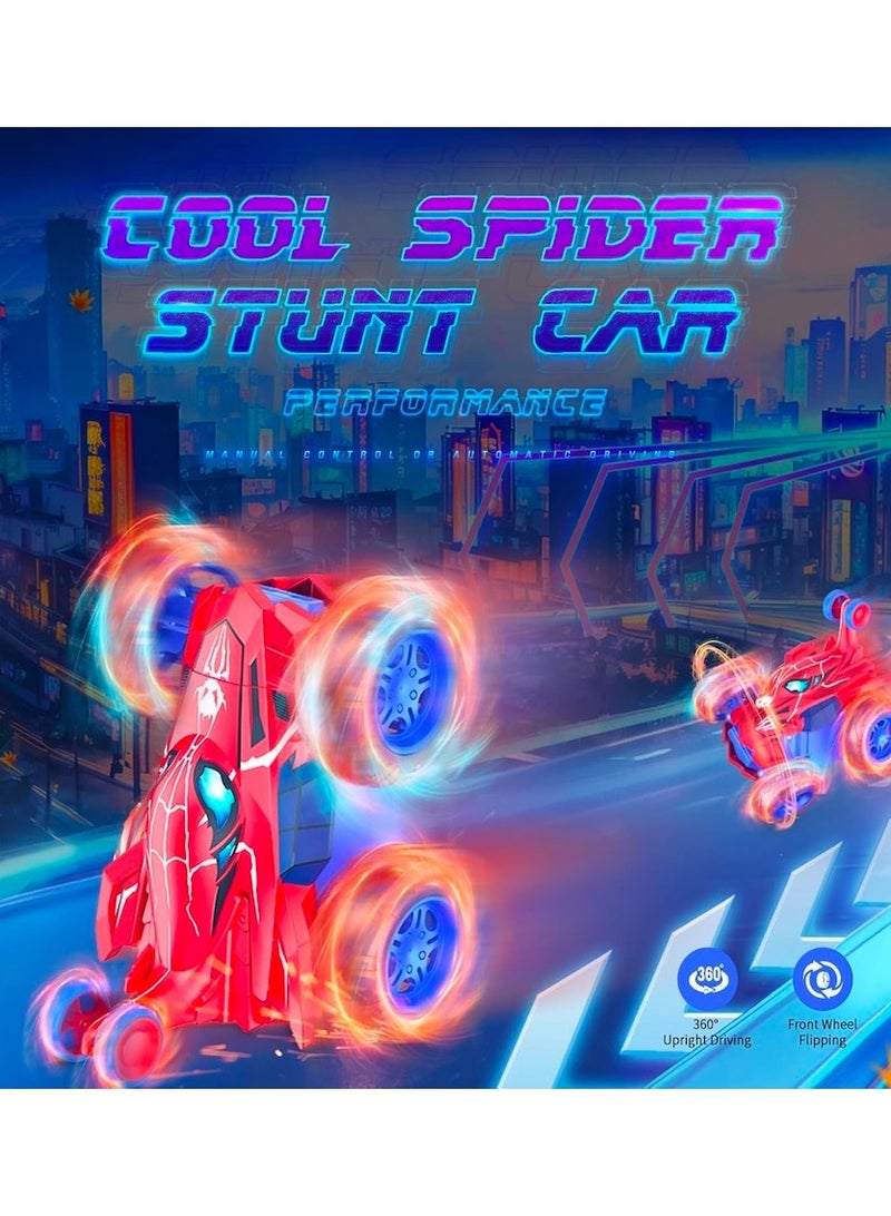 Spider Remote Control Car RC Cars Toys,Cool Rechargeable Stunt RC Car with 360 Flips 4WD Wheel with Bright Light,Fun Outdoor Toys Gifts for Kids Birthday Age 4+ years old - Image 2