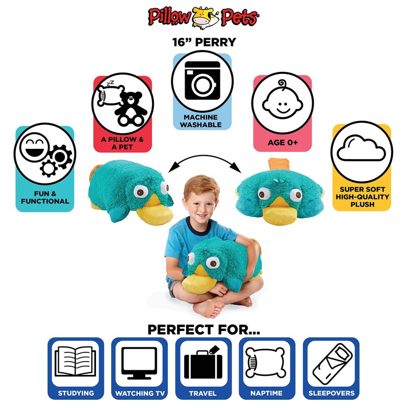 Pillow Pets My Pillow Pets Authentic Disney Perry Folding Plush Pillow, 18-Inch, Large - Image 5