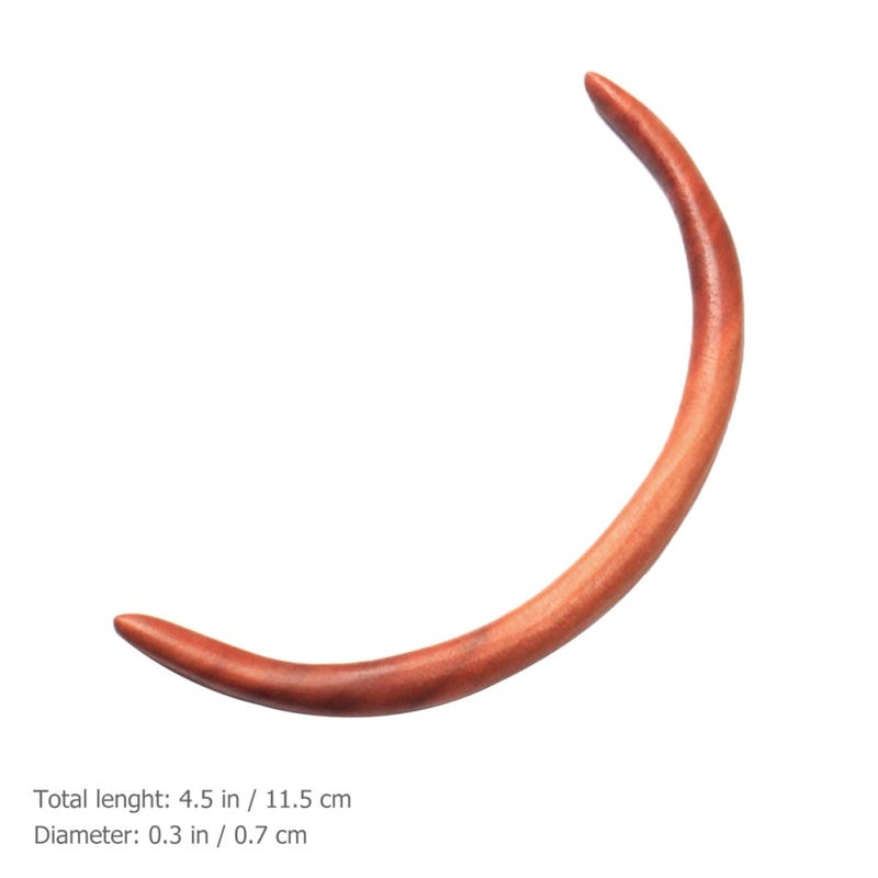 FENICAL Peach Wood Hair Chopsticks Moon Shape Hair Stick 11.5cm for Women Accessories for Buns - Image 2