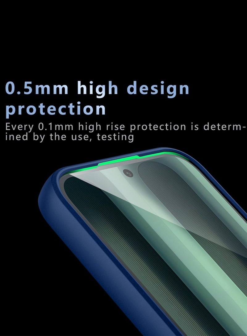 دبليو تيك غلاف حماية نحيف من TPU سيليكون هجين 5G Honor 400 Lite 2025 مع حواف مرتفعة للكاميرا (MCAPSA) - شفاف/أزرق بحري - Image 4