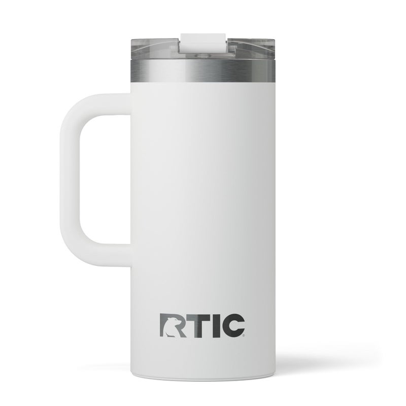 RTIC 16oz Road Trip Travel Mug with Lid and Handle Ceramic Lined Insulated Stainless Steel Metal Double Wall VacuumInsulation Portable Coffee Tea Cup for Hot and Cold Drink White - Image 2