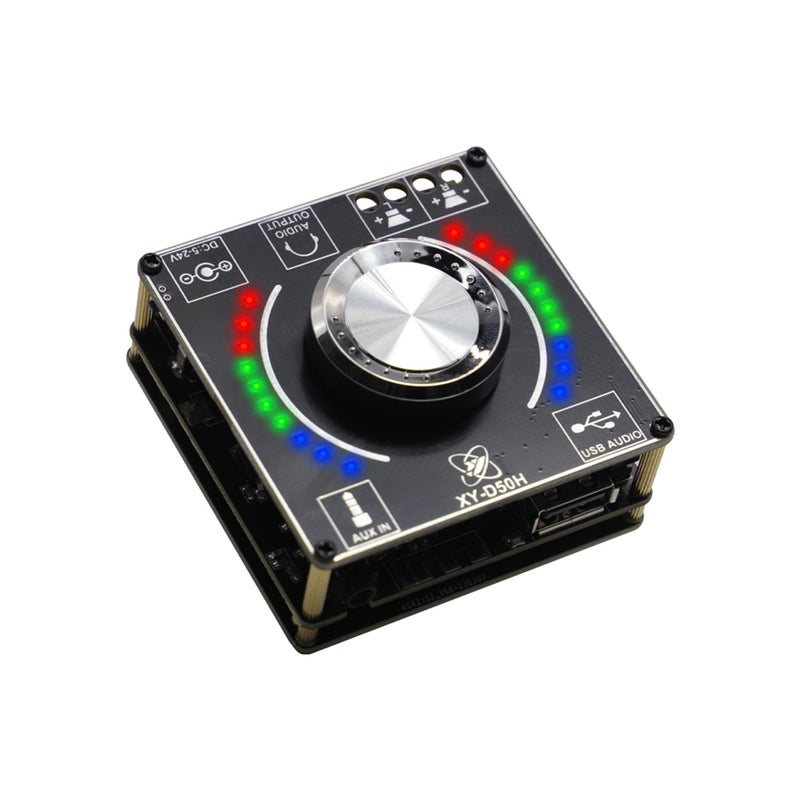 HIFI-class 50W * 2 stereo BT amplifier board audio digital amplifier board module volume spectrum music rhythm light TPA3116 module XY-D50H - Image 1