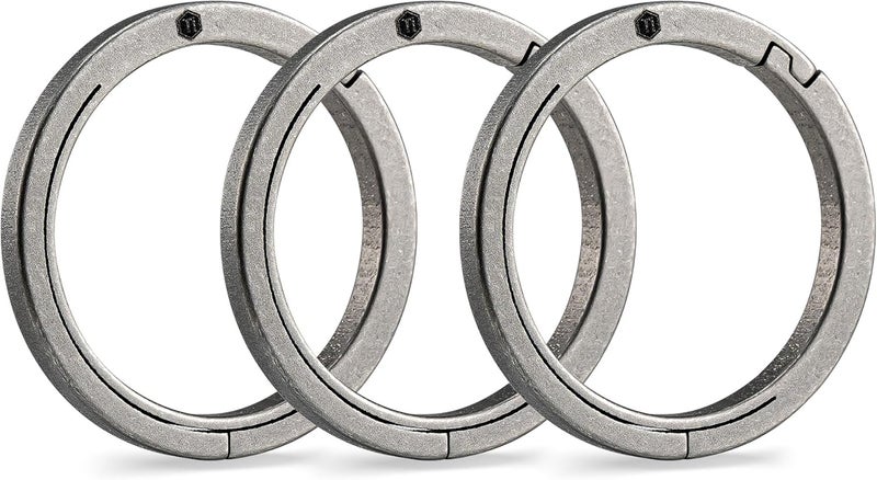 KeyUnity Titanium Side Pushing Key Ring, Quick Release Minimalist Split Keychain Ring for Carabiner, Car Keys & Home Keys - Image 1
