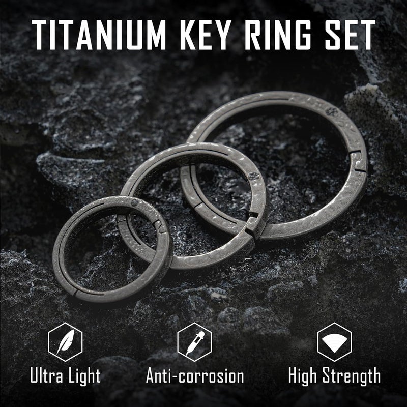 KeyUnity Titanium Side Pushing Key Ring, Quick Release Minimalist Split Keychain Ring for Carabiner, Car Keys & Home Keys - Image 2