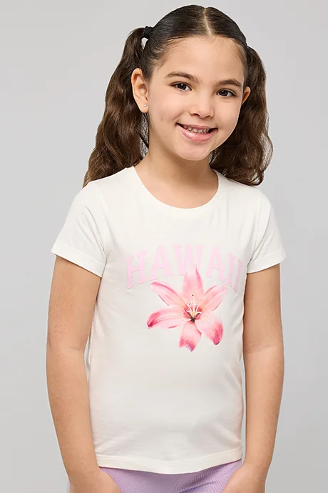 أر أند بي Printed T-Shirt with Crew Neck and Short Sleeves