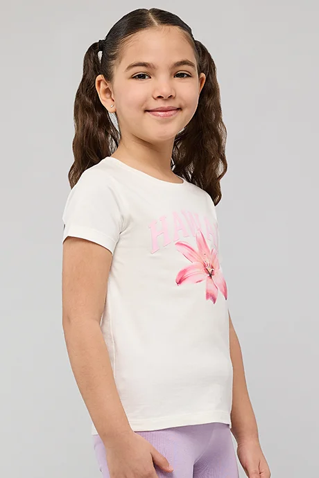 أر أند بي Printed T-Shirt with Crew Neck and Short Sleeves