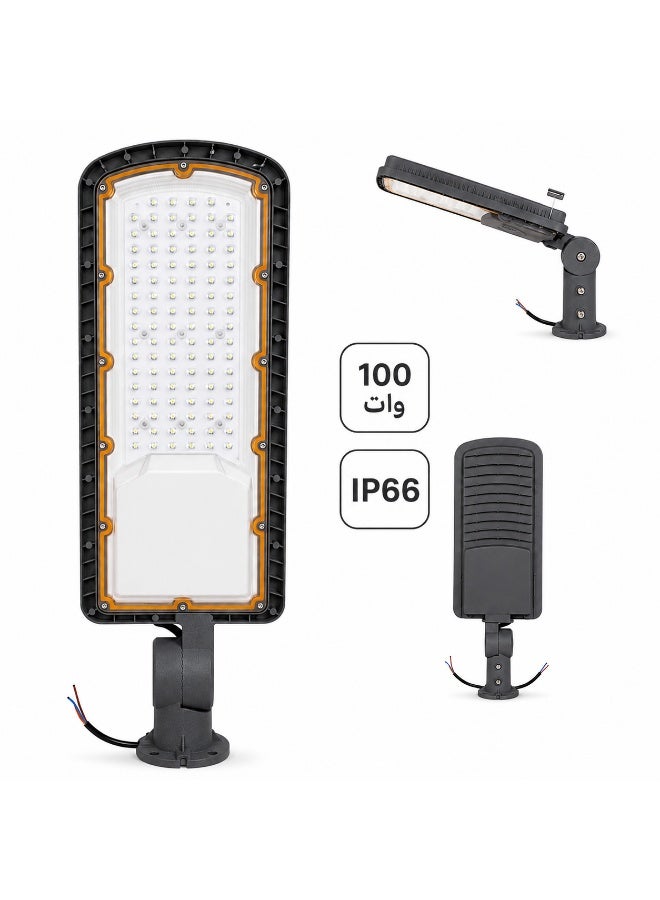 100W street light, White lighting, IP66 waterproof and soil resistant for outdoor use - Image 1
