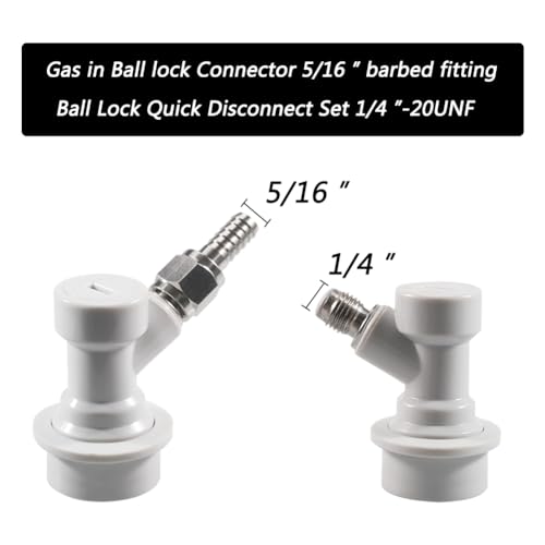 LUCKEG Cornelius Keg Ball Lock Disconnect Ball Lock Gas Disconnect 1/4 MFL with Swivel Nuts, 4 Red Free Worm Clamps for Homebrewing - Image 3