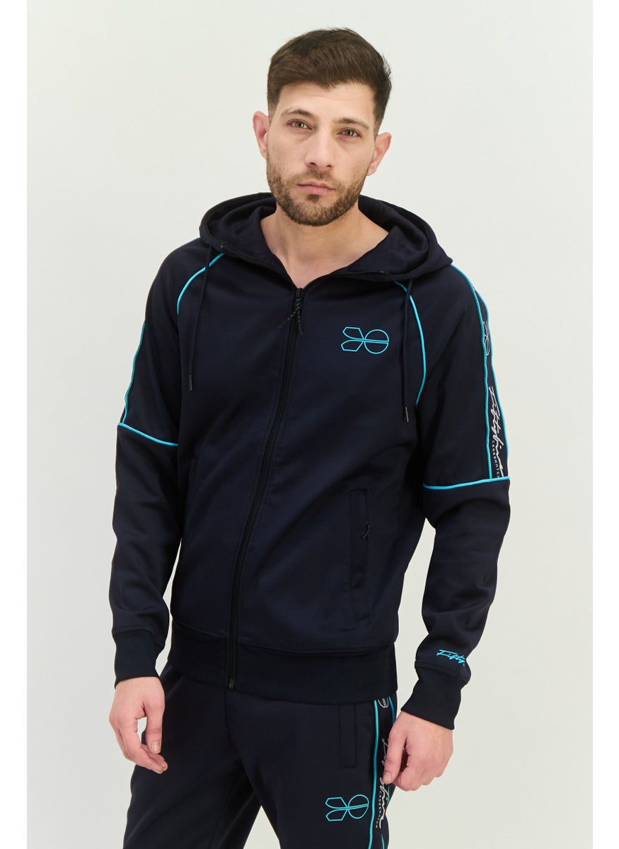 CROSSHATCH Men 2 Piece Brand Logo Tracksuits Sets, Navy  - Image 2