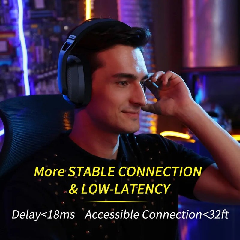 Binnune BW06 2.4GHz Wireless Gaming Headset with Mic for PS5 PS4 PC Mac Playstation Bluetooth Gaming Headphone with Microphone, Grey 6698163 - Image 4