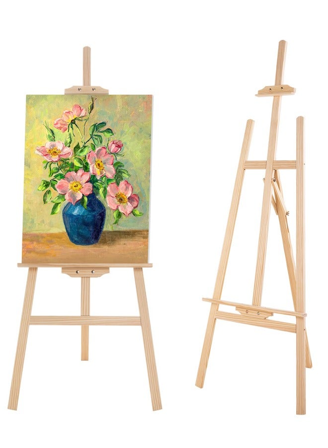 حامل لوحات للرسم، حامل رسم خشبي قابل للتعديل، ستاند قابل للطي للاستوديو، مصنوع من خشب الزان، مناسب للرسم ولافتات الزفاف والملصقات، للأطفال والكبار - Image 1