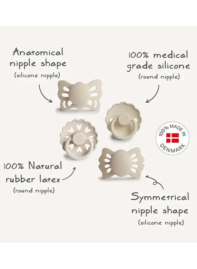 FRIGG Baby's First Pacifier 4-pack - Floral heart - Cream 0-6M - Size 1 - Image 4