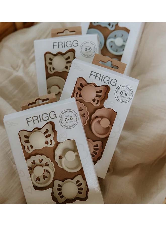 FRIGG Baby's First Pacifier 4-pack - Floral heart - Cream 0-6M - Size 1 - Image 3